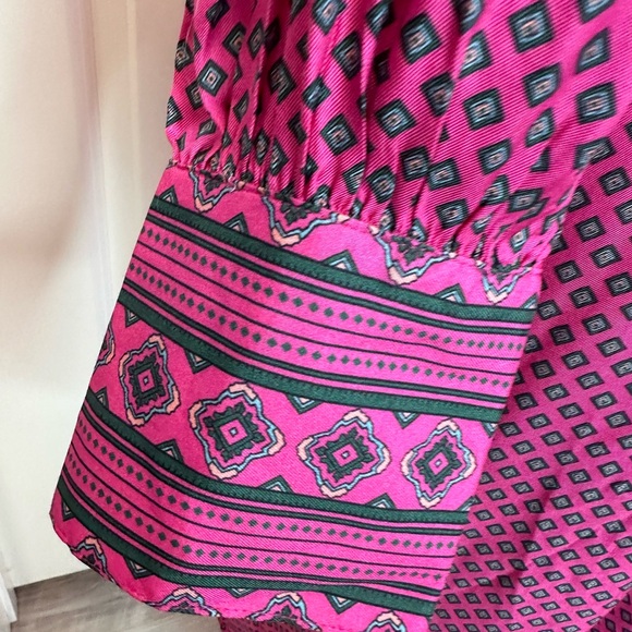 NWT vineyard vines Long Sleeve Silk Blend Twill Midi Shirtdress in Diamond Sz M - Picture 3 of 14